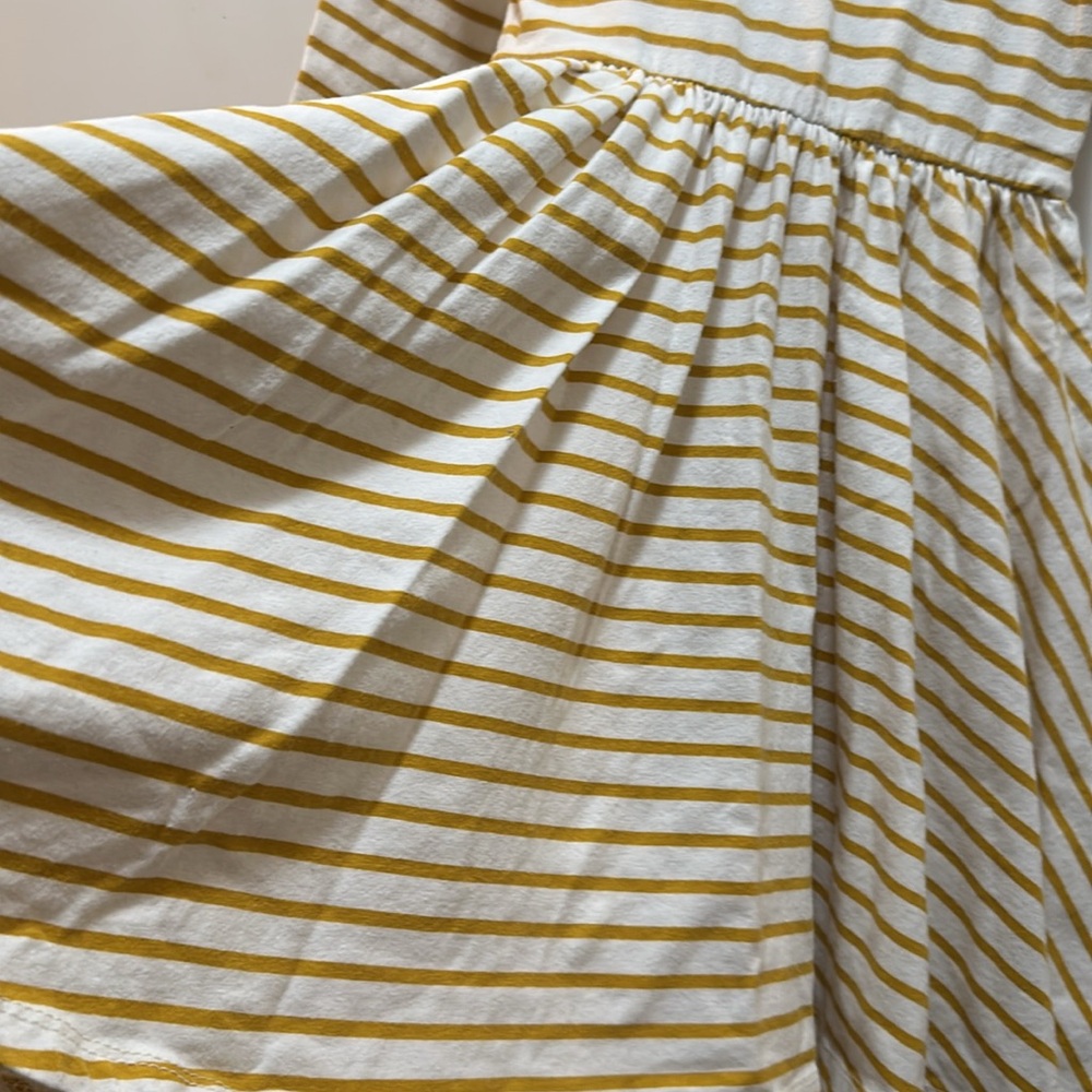 Alice + Ames Striped Yellow and White Kids Twirly Dress Size 6 - Picture 2 of 6
